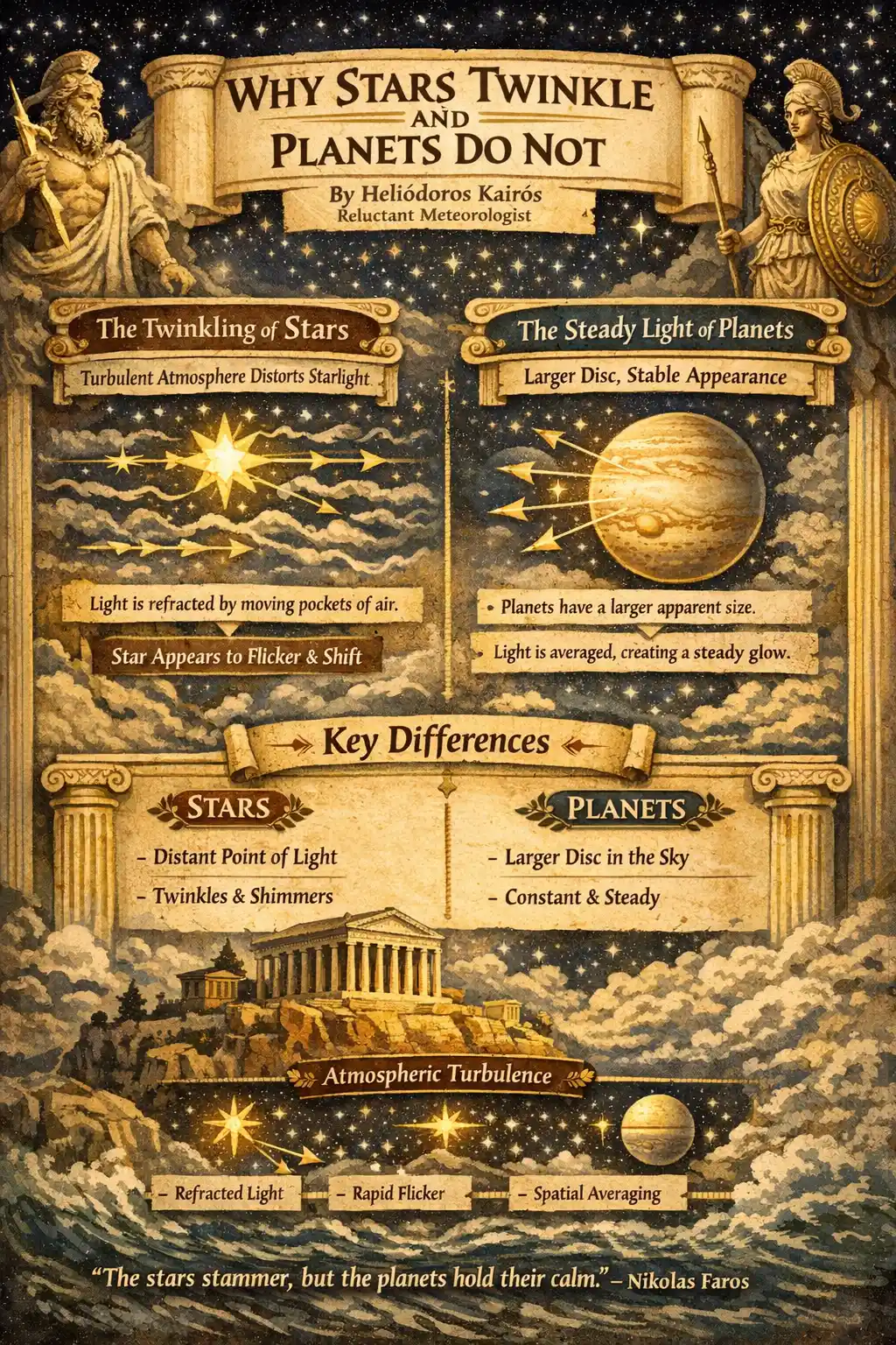 Why Stars Twinkle and Planets Do Not