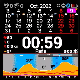 KairosEye watchface with calendar hidden for more display space