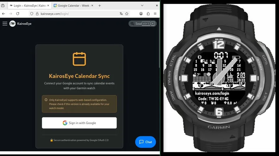 KairosEye Calendar Sync — Sign in with Google