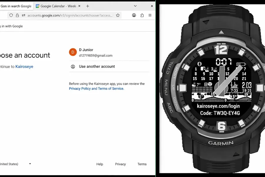 Select your Google account