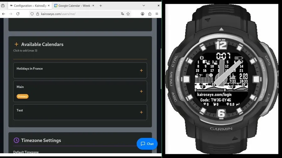 Available calendars list