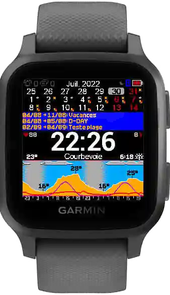 KairosEye visual calendar indicators on Garmin watch